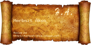 Herbszt Ákos névjegykártya